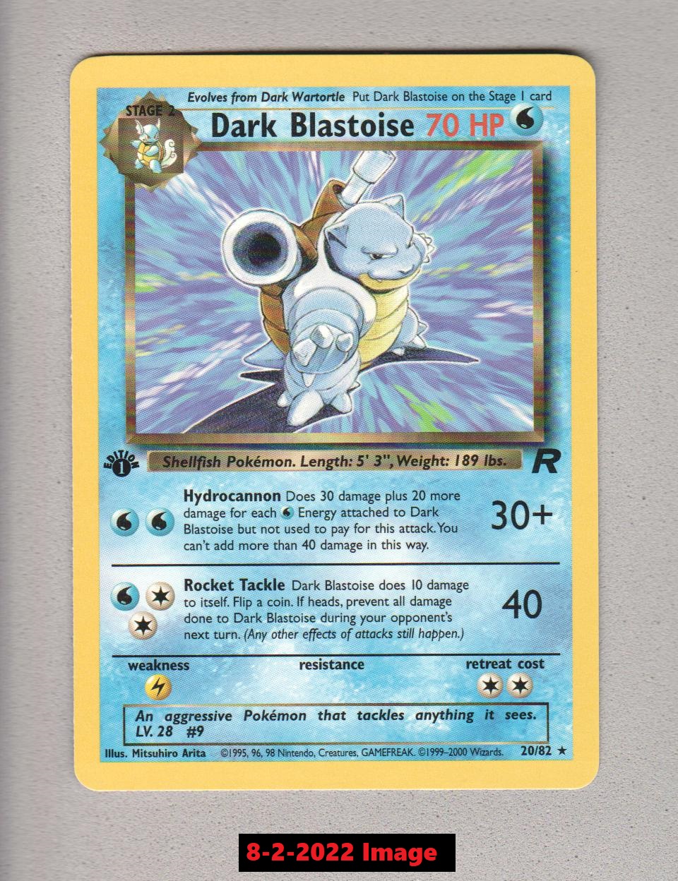 Dark Blastoise - 20/82 - Rare - 1st Edition